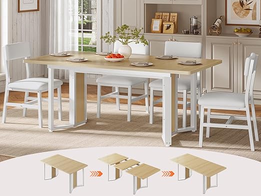 Extendable Dining Table Set for 4-6