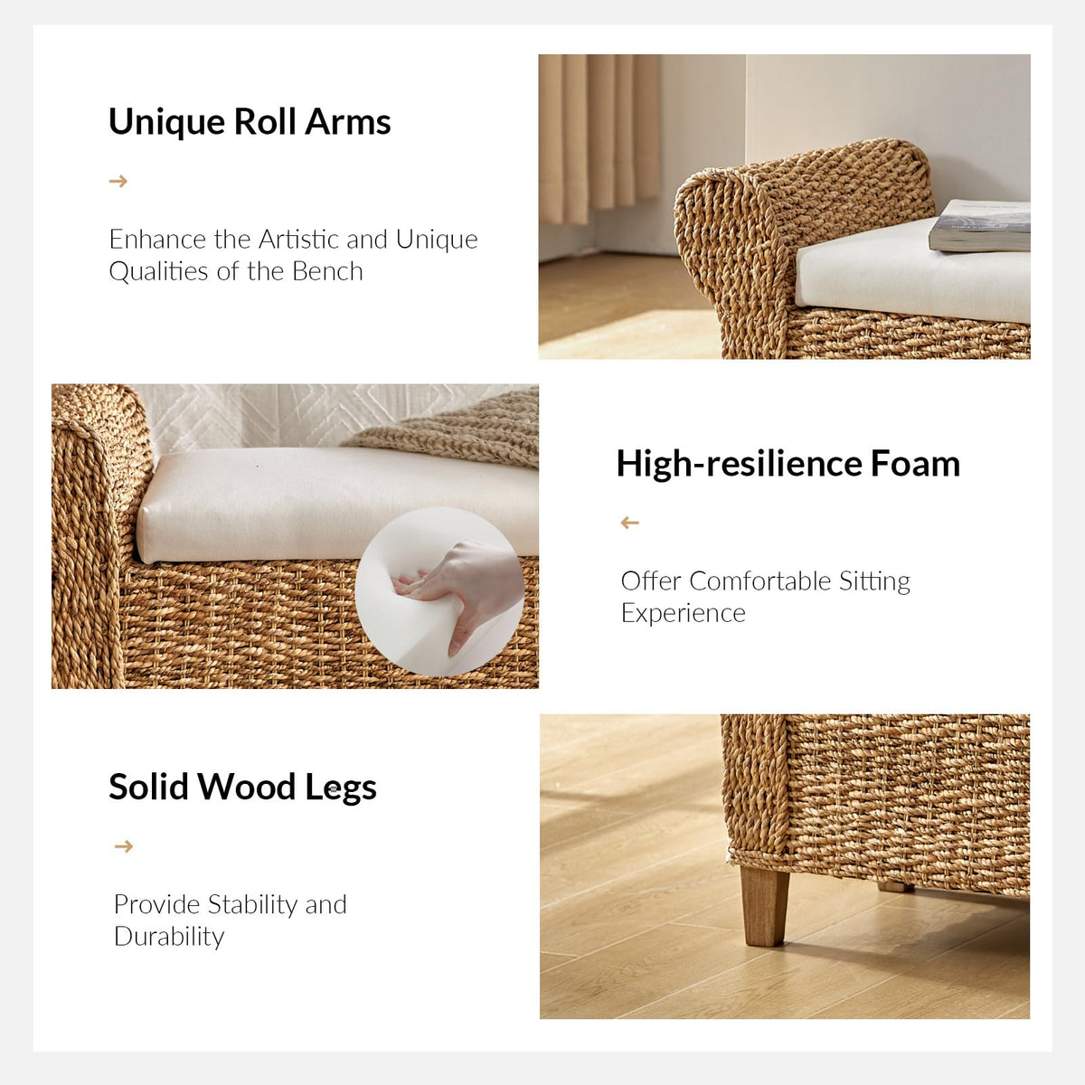 Water Hyacinth Storage Bench