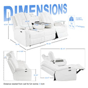SweetGO Home Theater Seating with USB/Wireless Charging, Power Reclining Sofa wall Hugger with 20 Colors Ambient Light, Movie Theater Couch for Living Room & RV