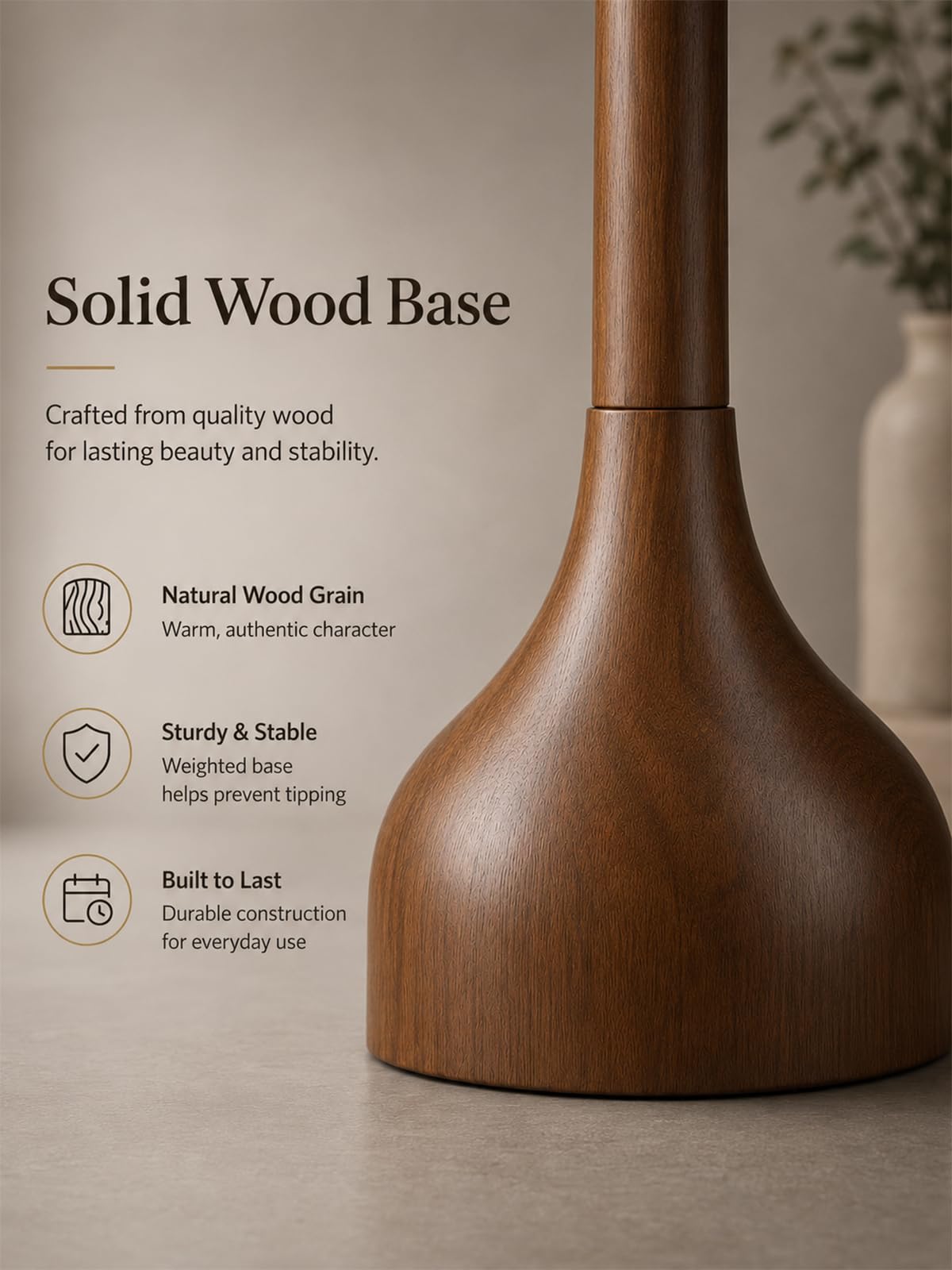 MOFFE 65" Mid Century Real Wood Floor Lamp with Remote, Sculptural Standing Lamp with Teardrop Base & Wooden Pull Chain, Dimmable with Adjustable Color Temperature & Timer (Bulb Included)
