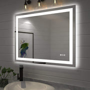 40x32 LED Bathroom Mirror with Front & Backlit, Anti-Fog & Dimmer