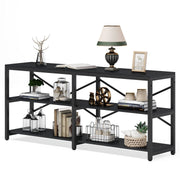 70.9" 3-Tier Industrial Console Table with Storage Shelves