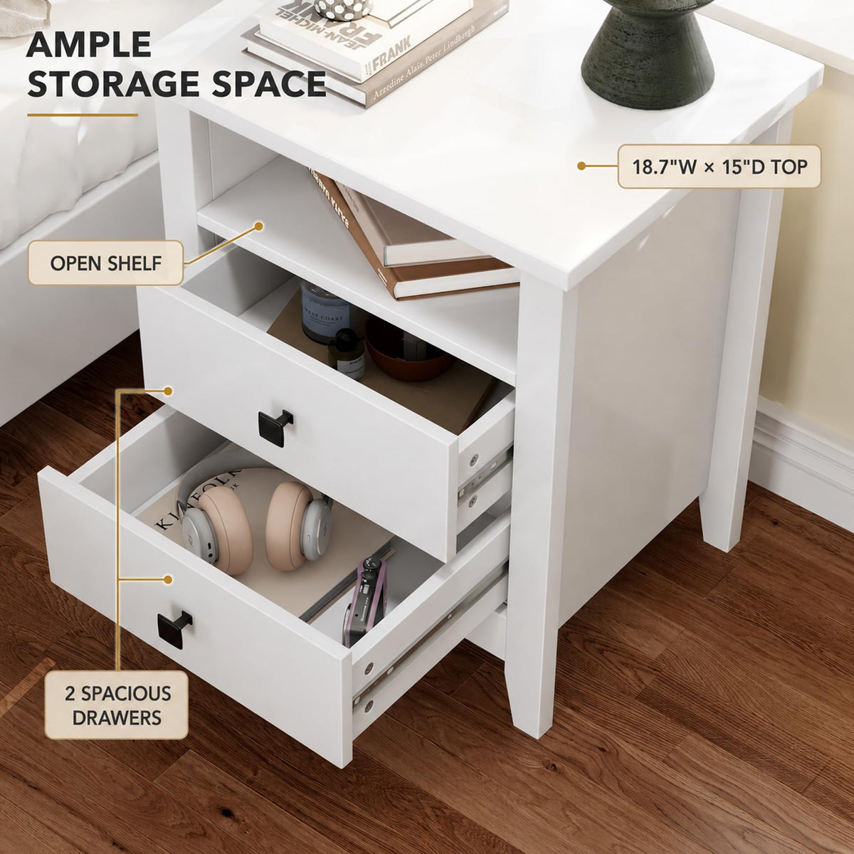 Farmhouse Nightstand Set of 2