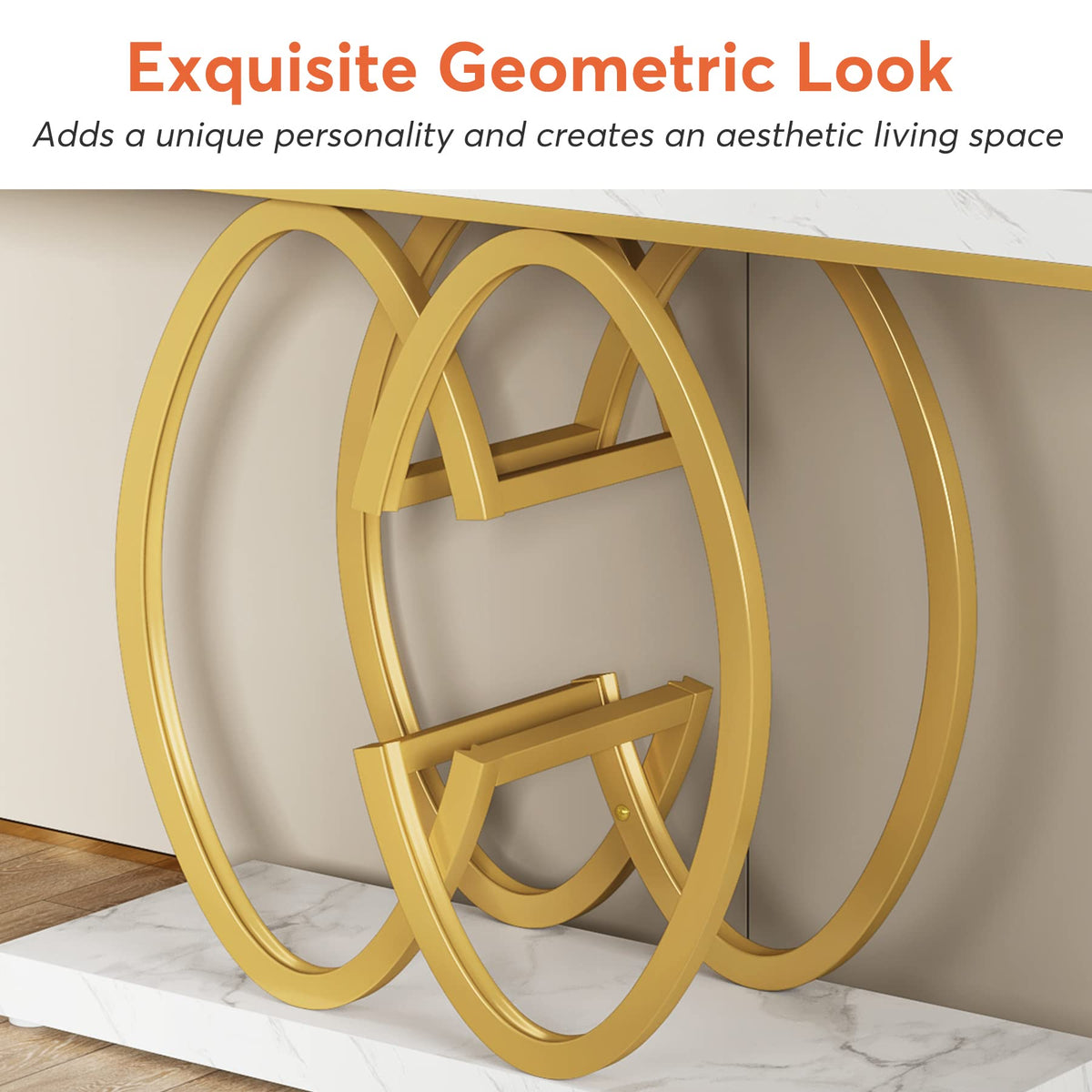 Faux Marble Console Table