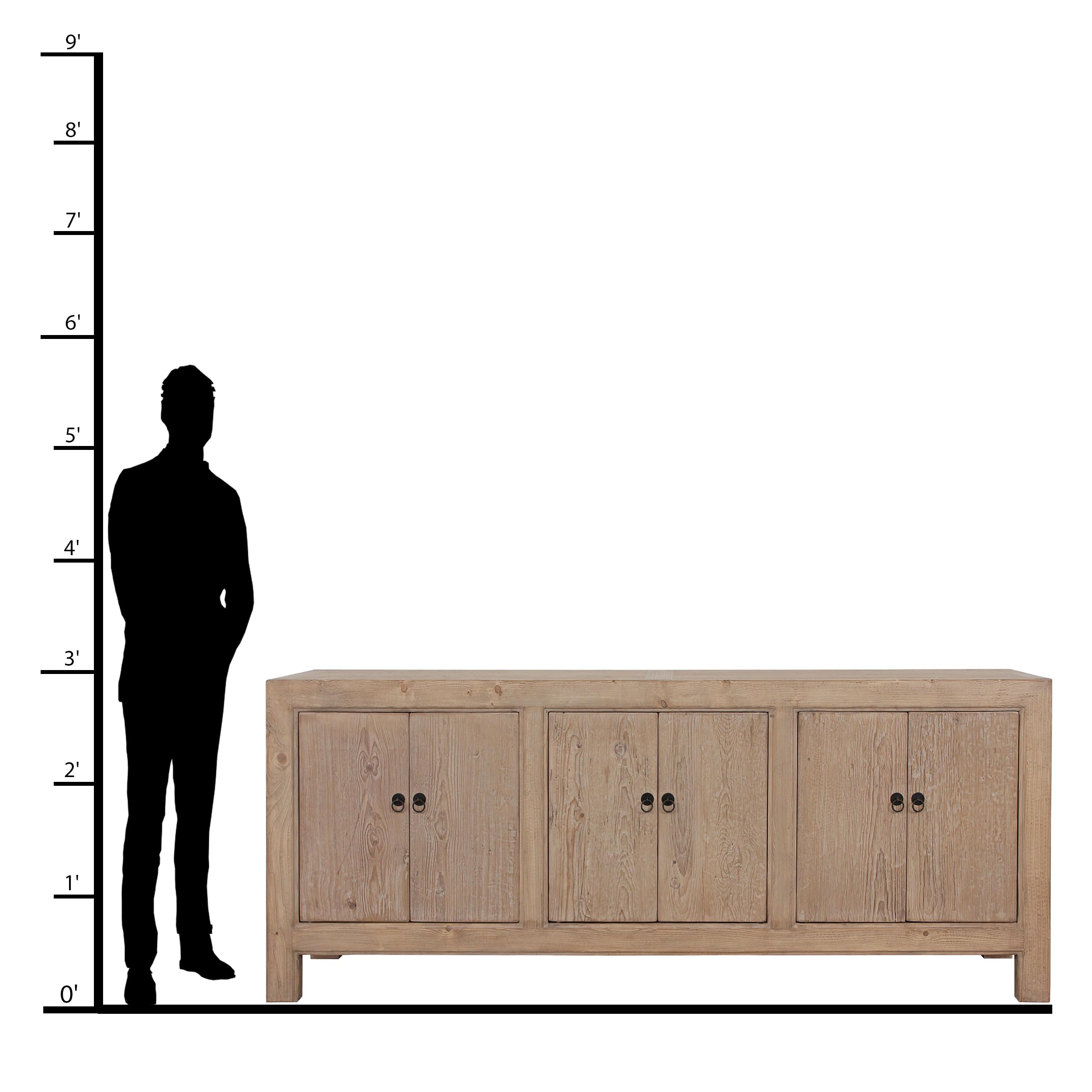 Artissance Home Reclaimed Wood Sideboard Buffet Cabinet with Storage – Rustic Buffet Sideboard Cabinet with 6 Drawers, Natural Wood Finish, 35.5” Tall for Dining Room, Living Room & Entryway