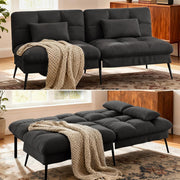 Convertible Futon Sofa Bed with Adjustable Backrest