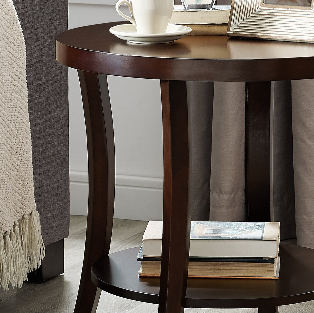Oval Espresso Coffee Table & End Tables Set