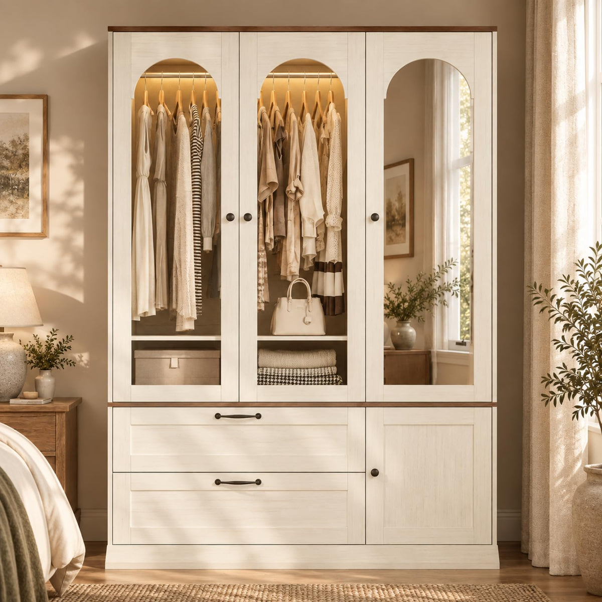 Mirrored Wardrobe with Sensor Light