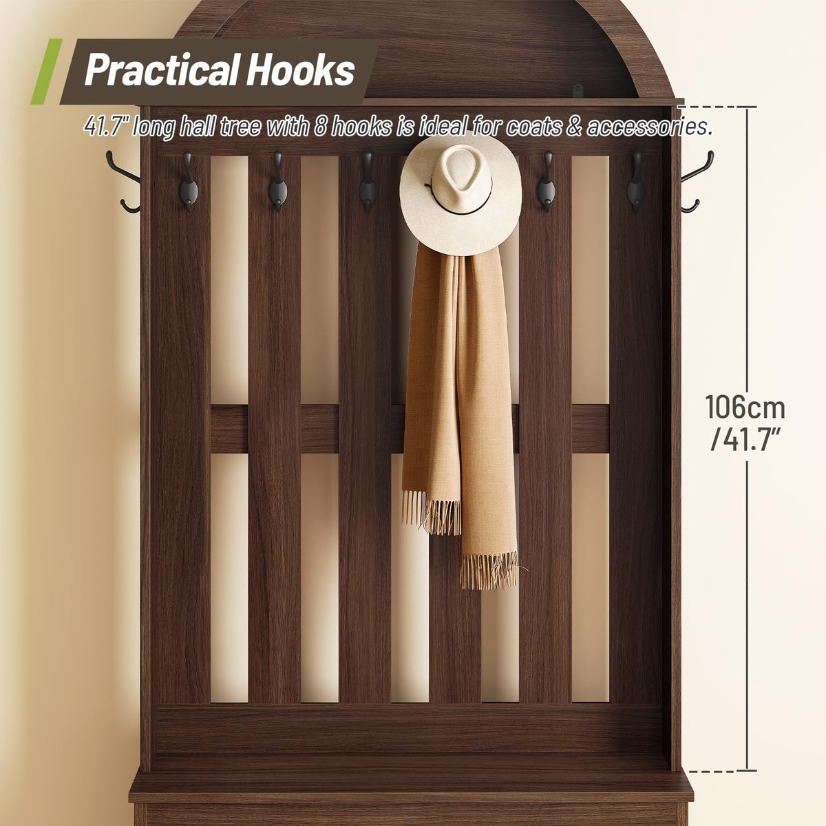 Arched Hall Tree with Storage Bench
