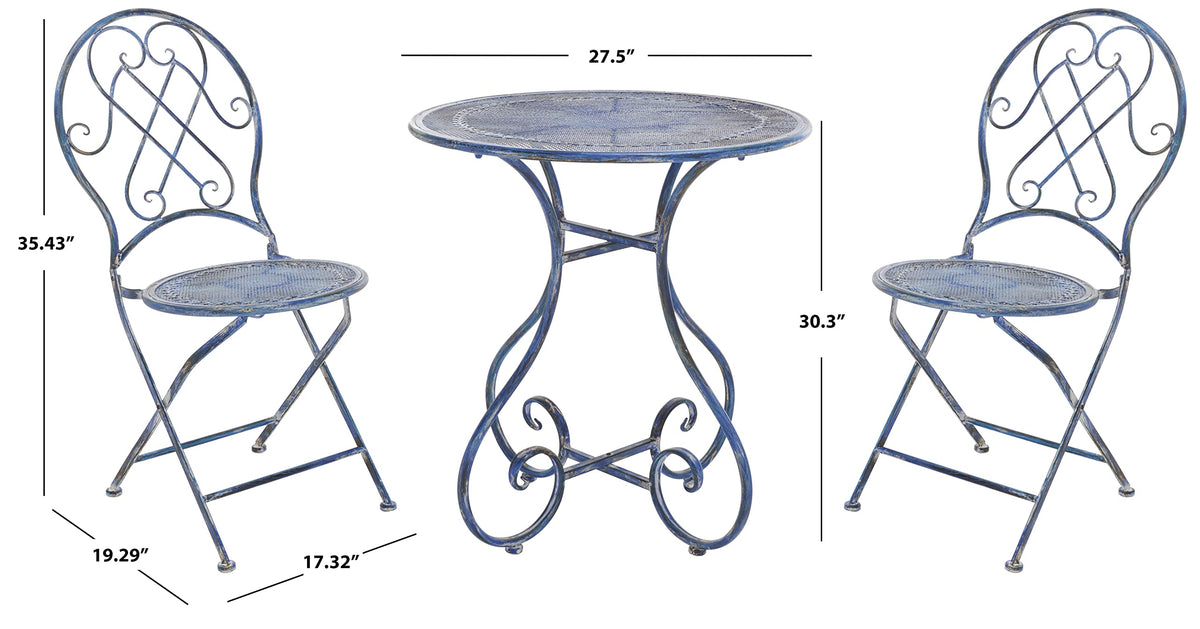 3-Piece Metal Patio Bistro Set
