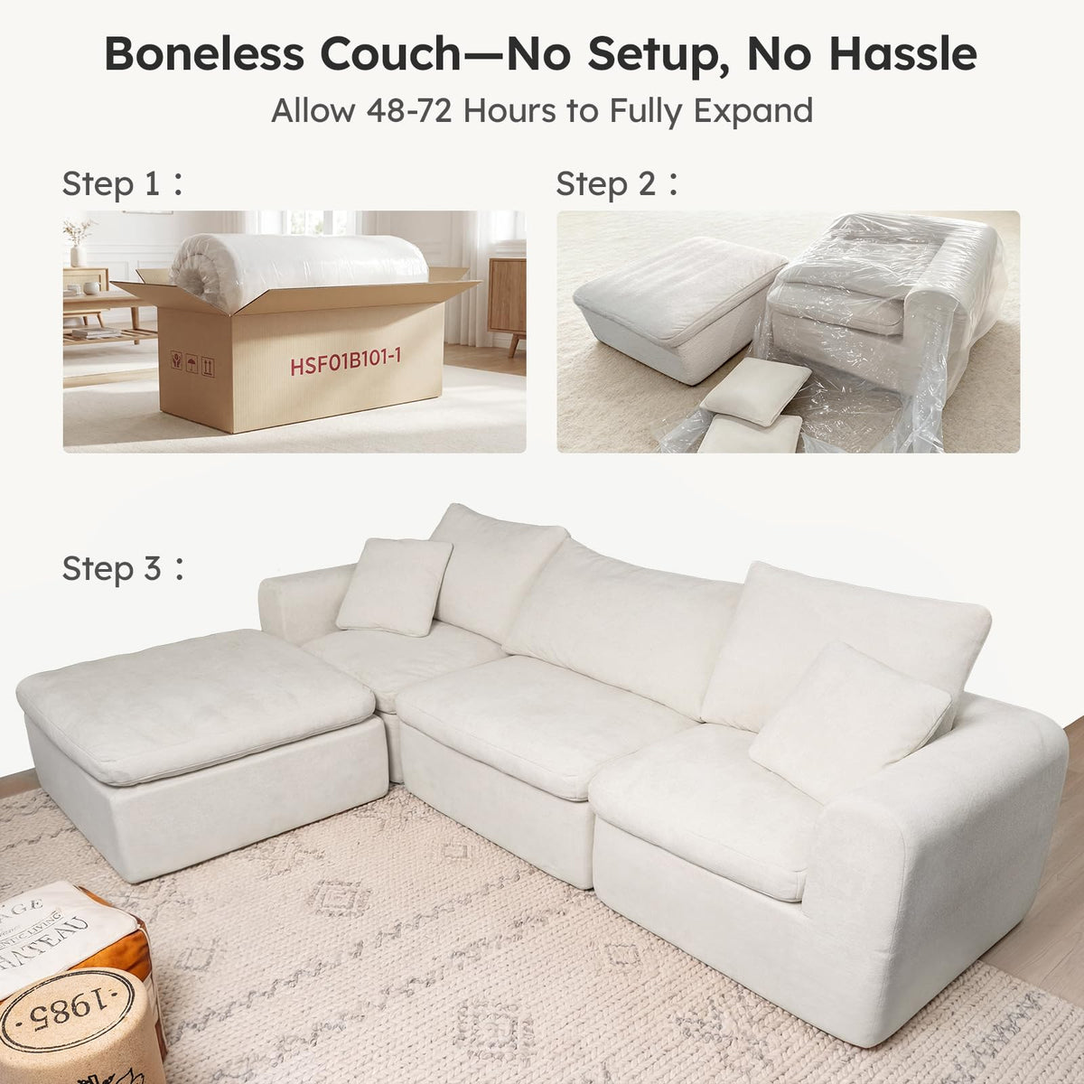 Beige Modular Sectional Sofa