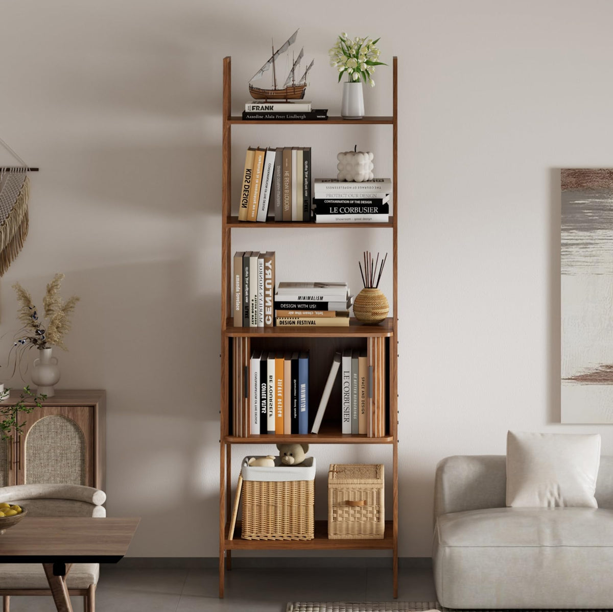4-Tier Bookshelf with Drawer
