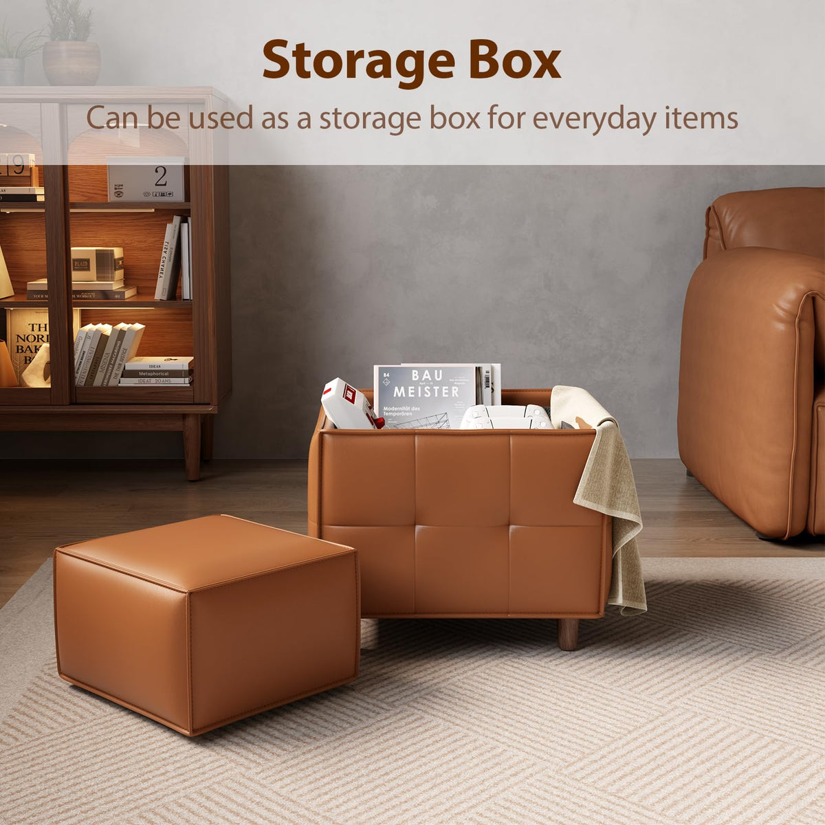 Square Storage Ottoman Set of 2