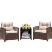3-Piece Patio Rattan Bistro Set