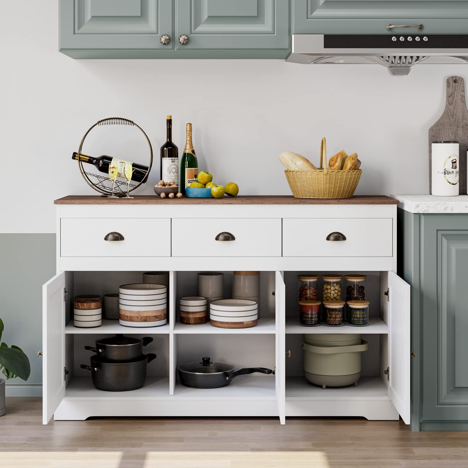 White Buffet Cabinet & Storage Sideboard