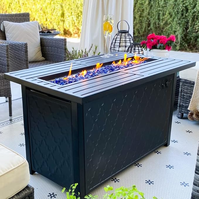 Sophia & William 56 Inch Gas Fire Pit Table,Rectangular Propane Fireplace