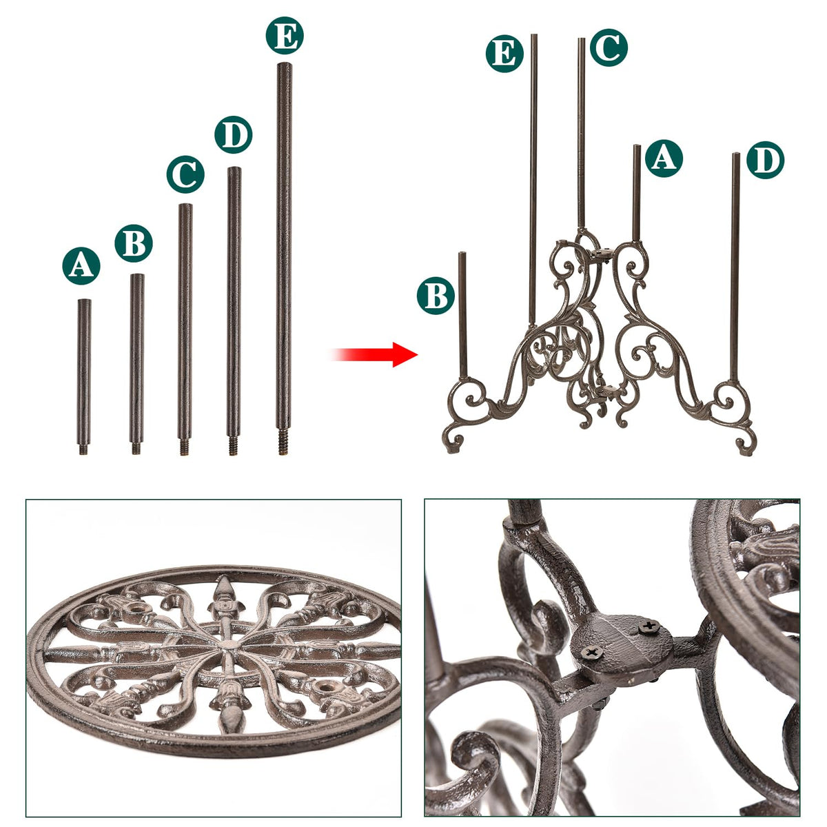 3-Tier Cast Iron Plant Stand