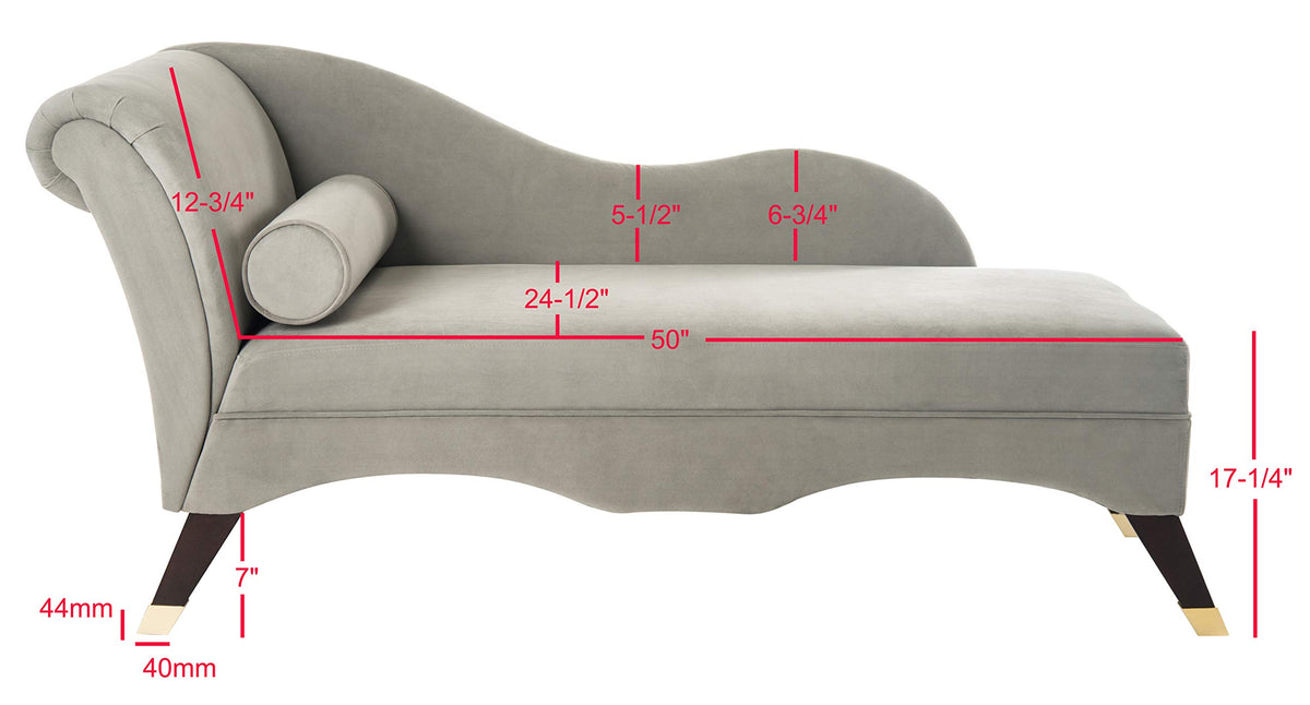 Grey Velvet Chaise Lounge