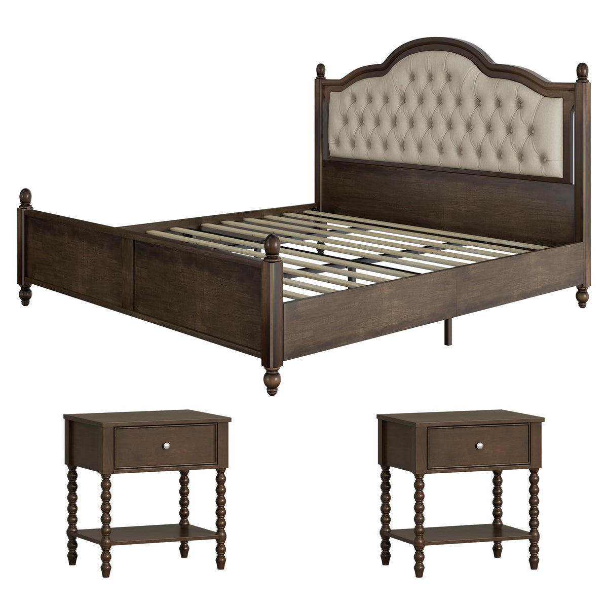 3-Piece Walnut Bedroom Set