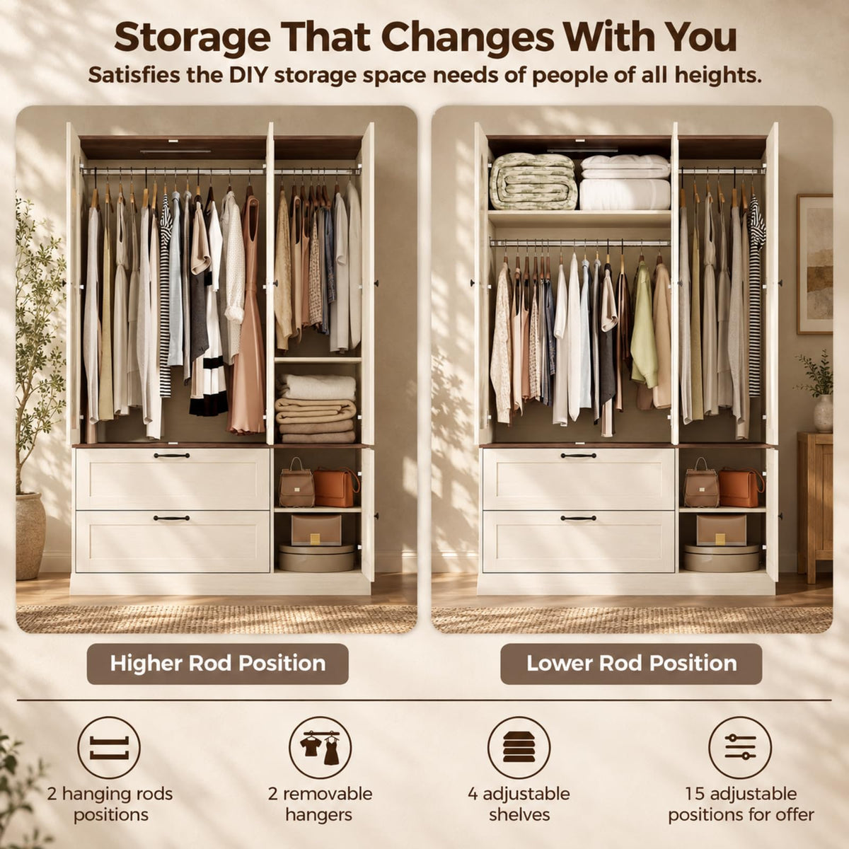 Mirrored Wardrobe with Sensor Light