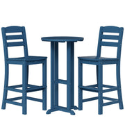 3-Piece Outdoor High-Top Bar Set with Adirondack Chairs