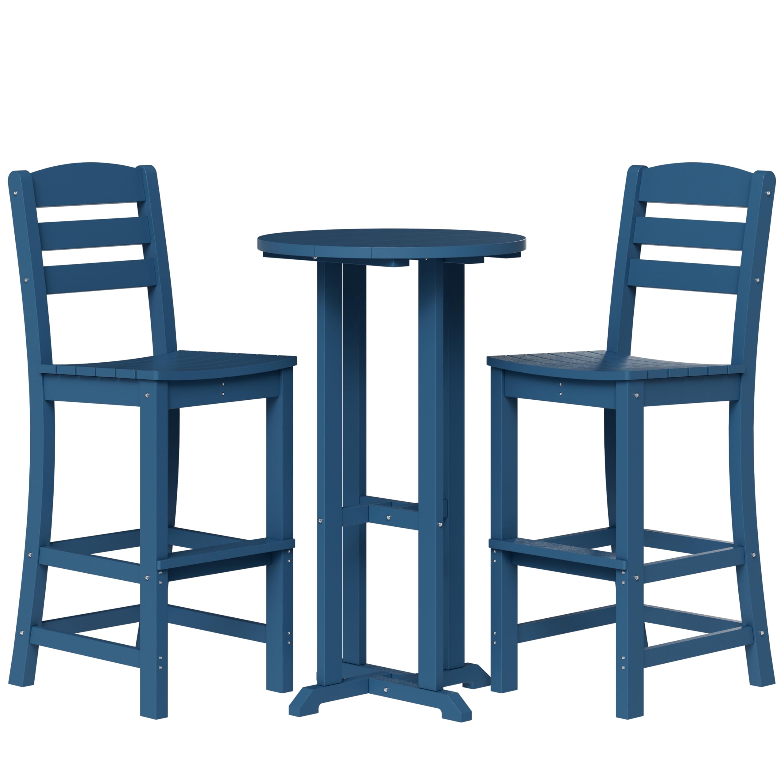 3-Piece Outdoor High-Top Bar Set with Adirondack Chairs