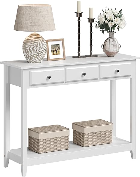 Console Table with 3 Drawers & Storage Shelf