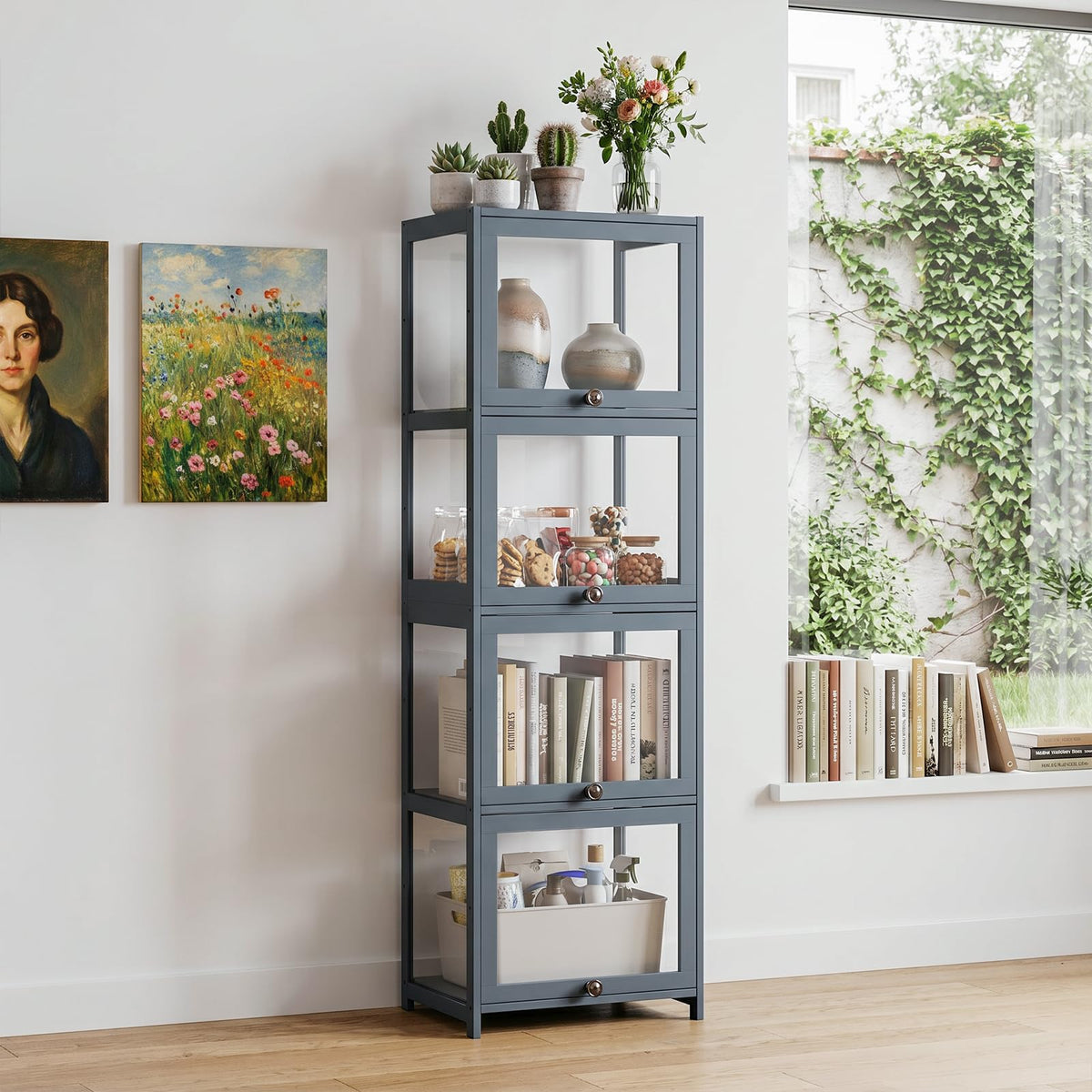 4-Tier Acrylic Door Display Cabinet