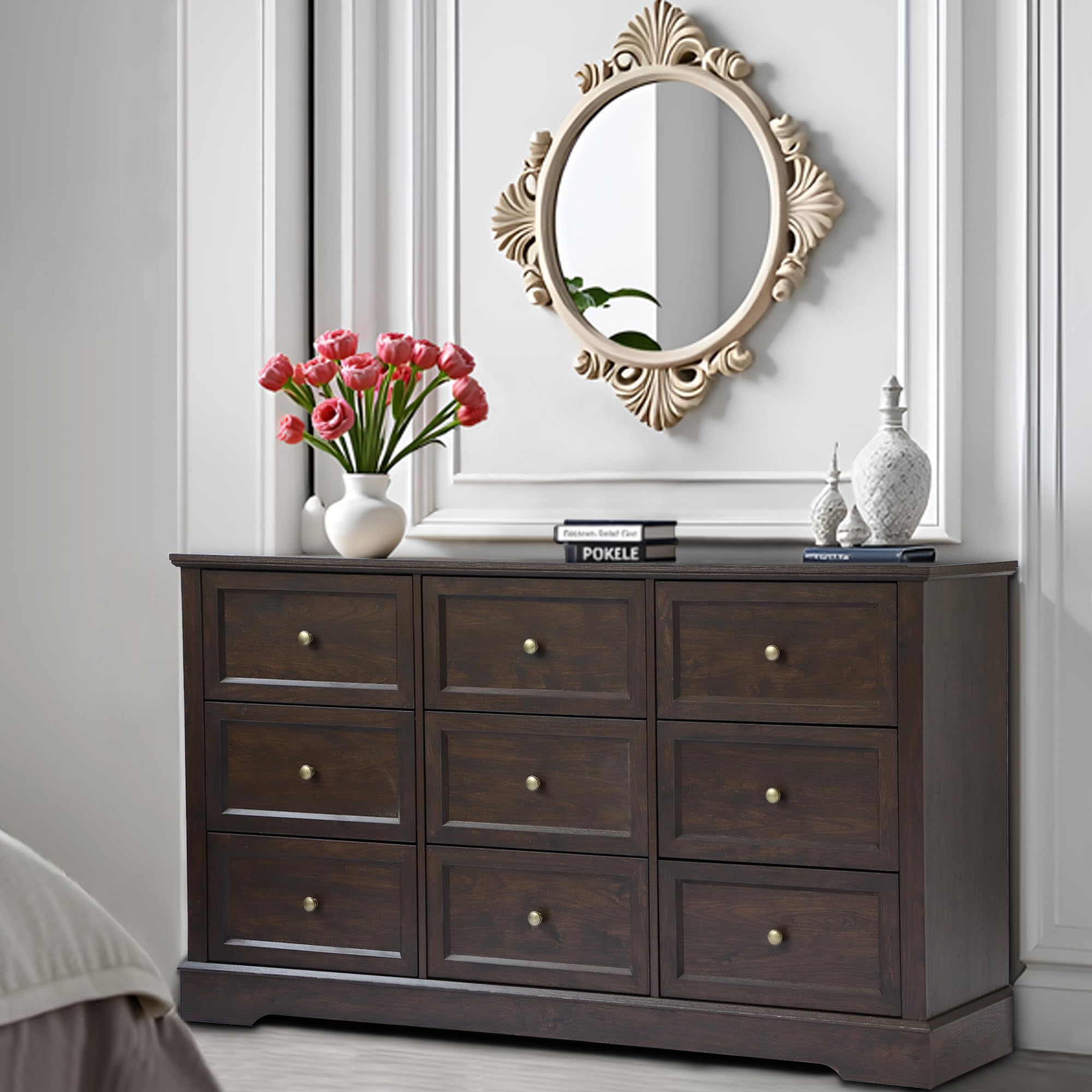 Farmhouse Bedroom Dresser Set of 4 with Charging Nightstand