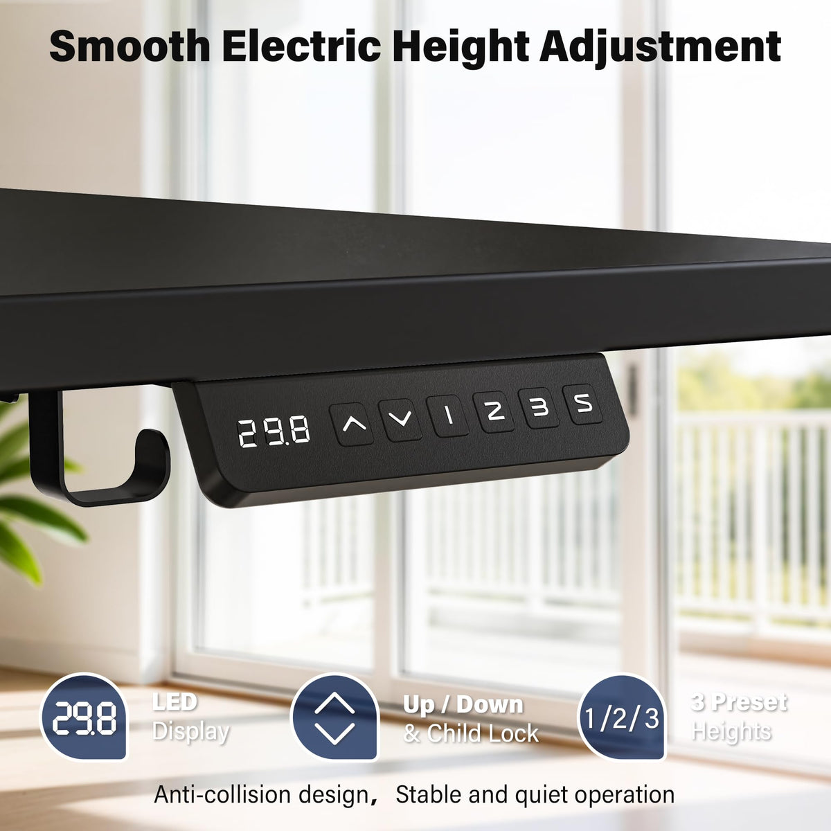 ExaDesk Electric Standing Desk, 63 x 30 Inch, Classic Black