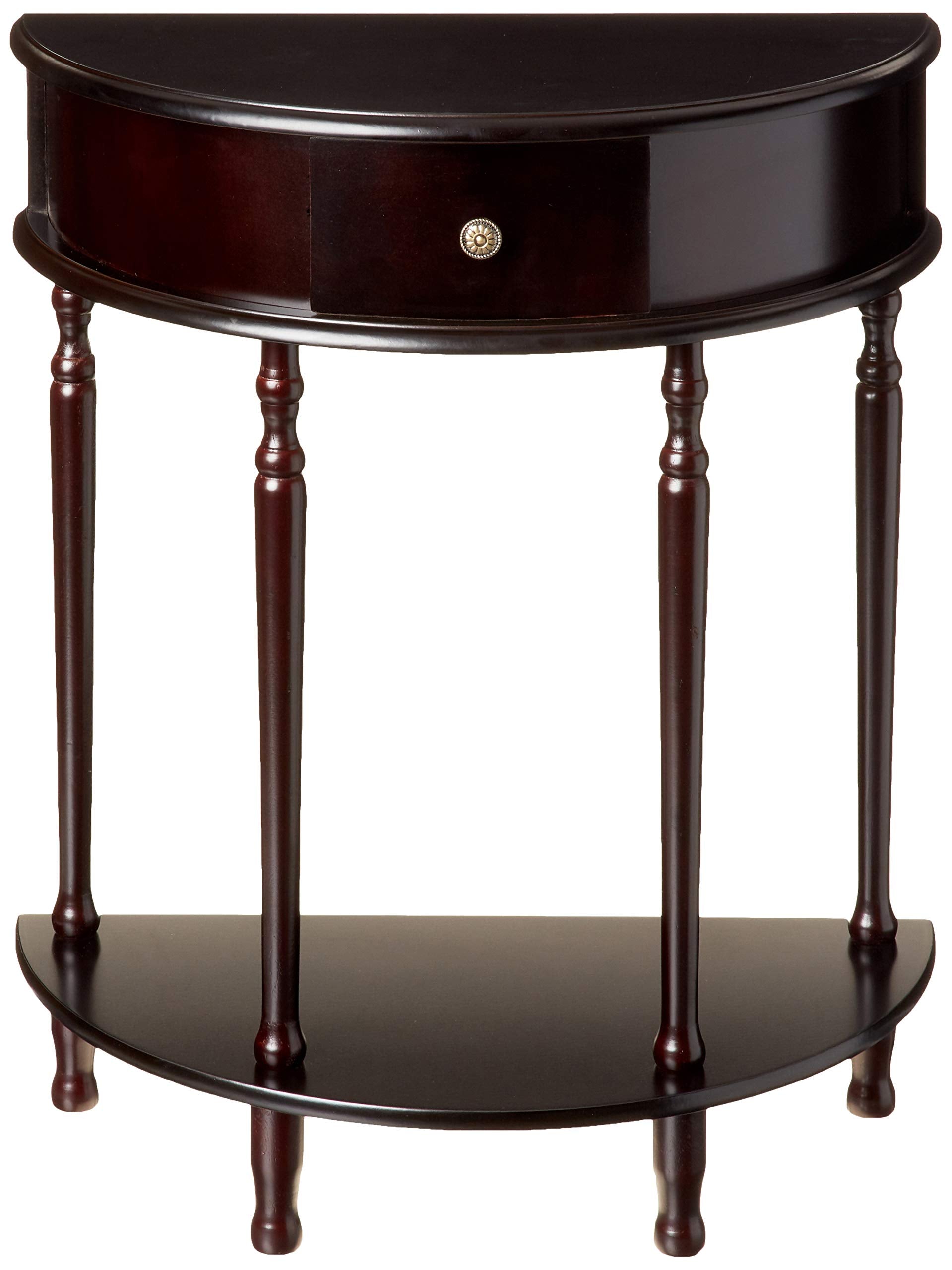 Crescent End Table with Drawer & Lower Shelf
