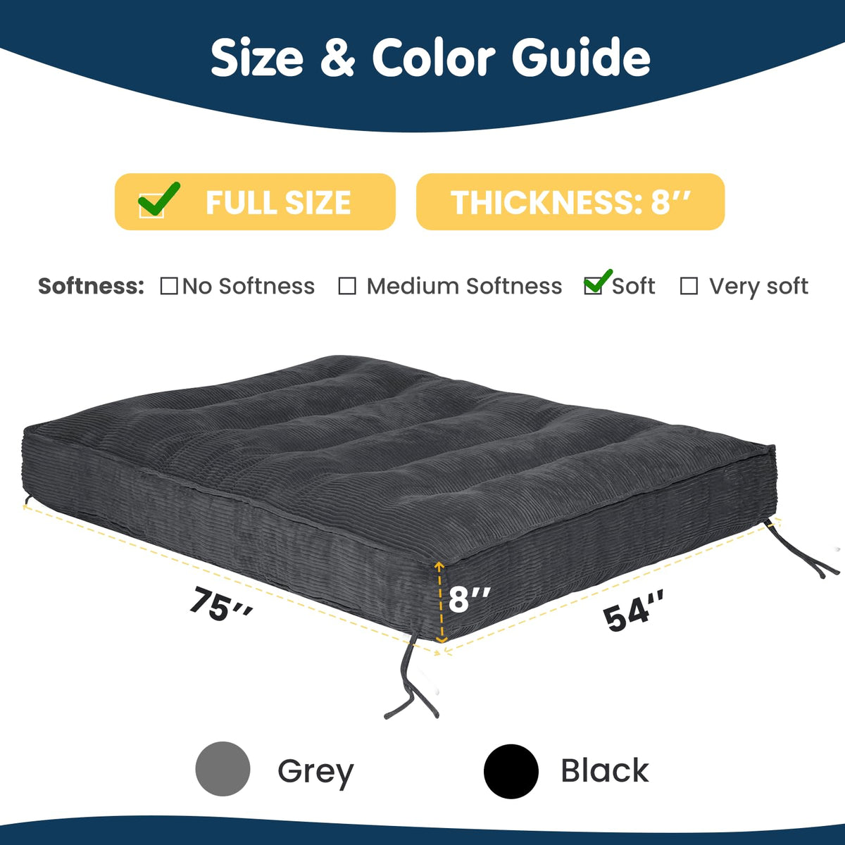 Full Corduroy Futon Mattress