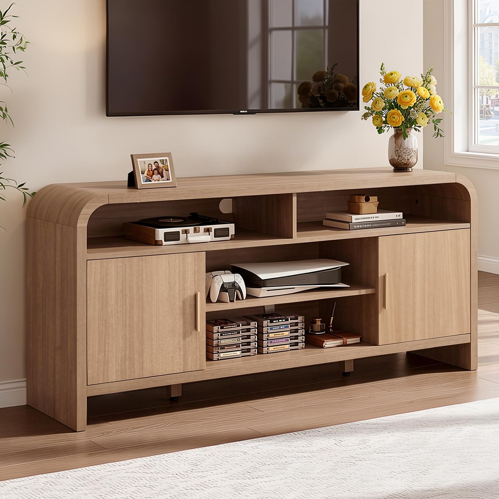 TV Stand with Storage for TVs Up to 65"