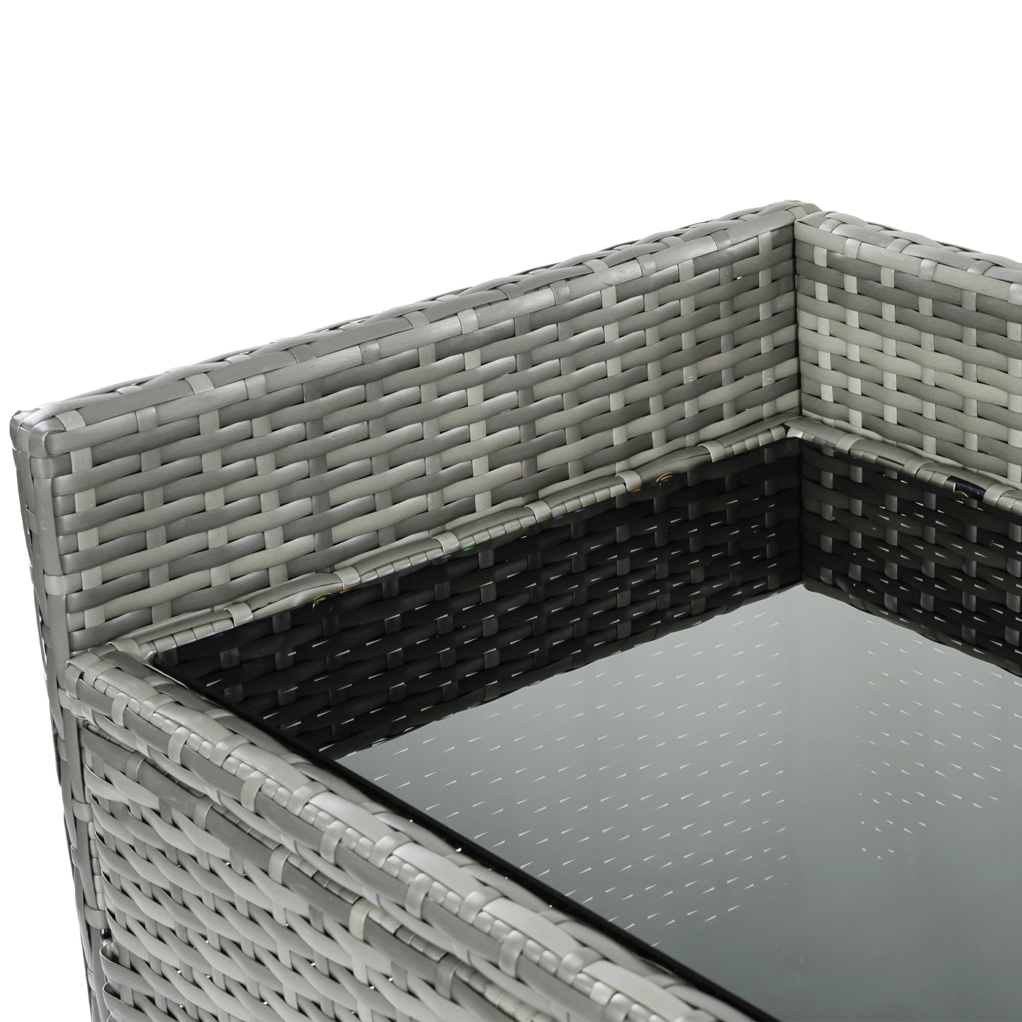 Merax 53.2" Patio Wicker Storage Cabinet, Outdoor Waterproof Patio Bar Table with Drawer and Shelves, Wicker Buffet Cabinet Sideboard for Poolside and Backyard, Gray