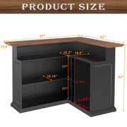 GDLF L Shaped Home Bar Cabinet with Fridge Space, Oversized Modern Basement Bar Table, 67" x 53” Wine Cabinet with Storage for Man Cave