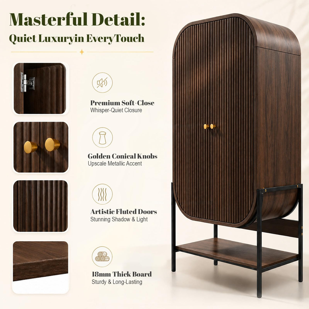 Arched Fluted Wardrobe