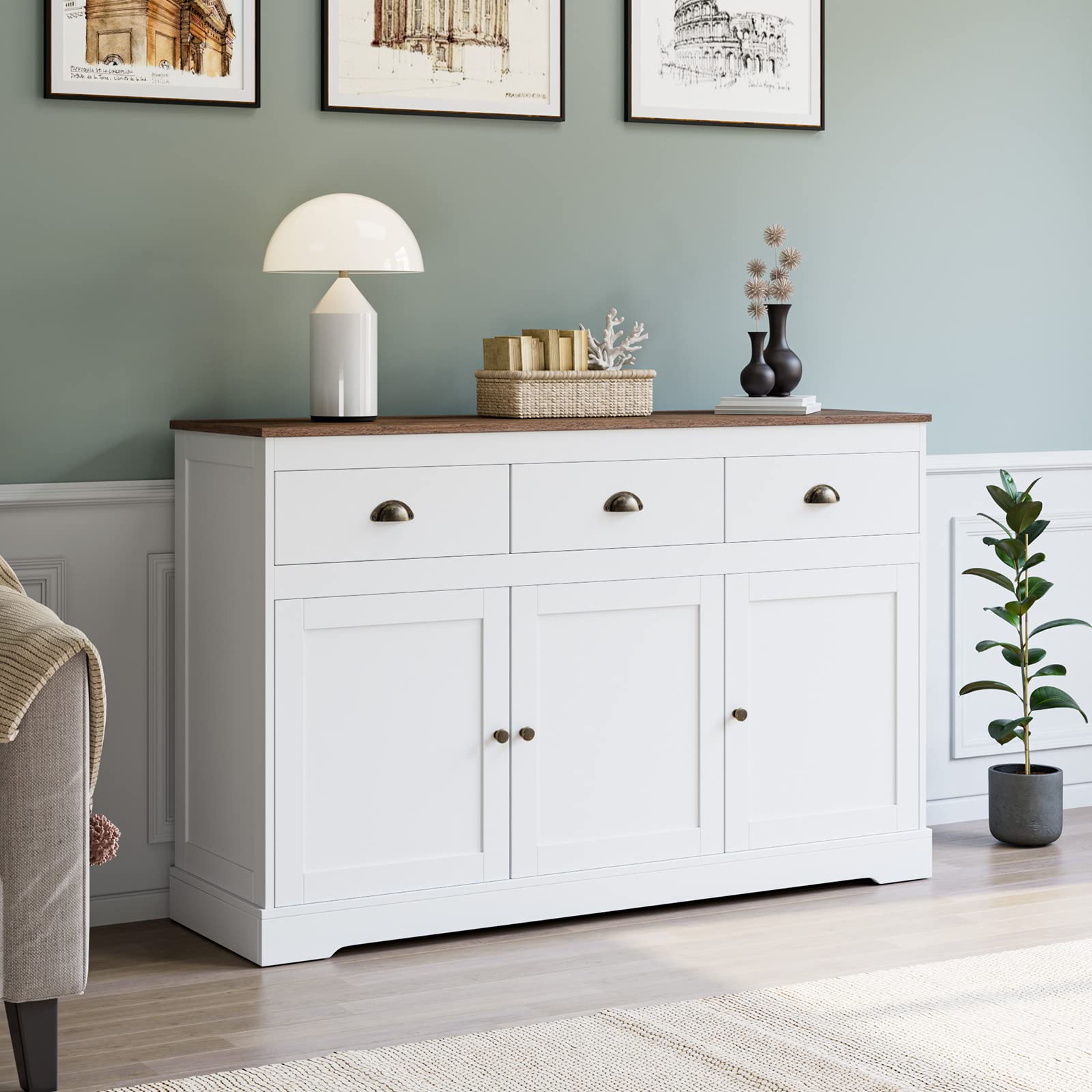 White Buffet Cabinet & Storage Sideboard