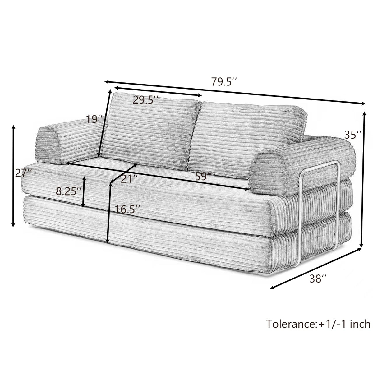 Corduroy Sleeper Sofa Bed