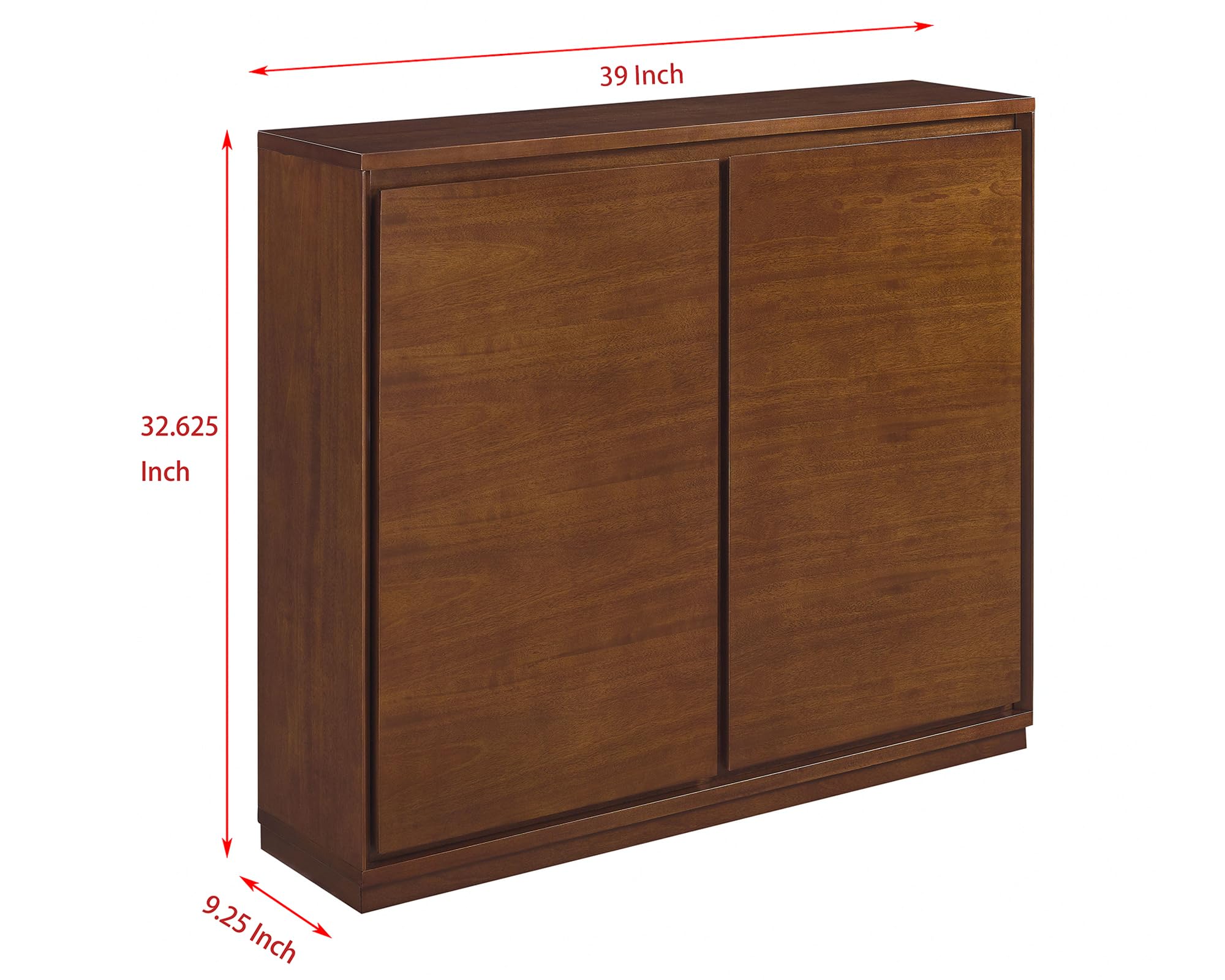 LKTART Mid Century Modern Sideboard Buffet Cabinet, Narrow Walnut Sideboard,Wood Storage Cabinet Credenza with 2 Doors for Living Room, Kitchen, Entryway, Hallway(9.25" D*39" L)