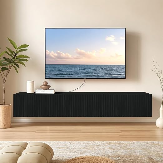 Fluted Floating TV Stand