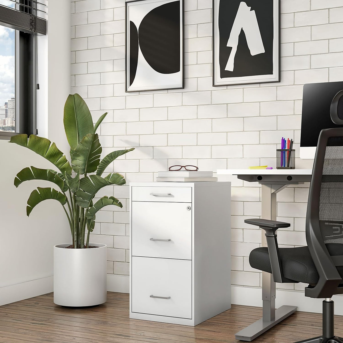 3-Drawer Lockable File Cabinet