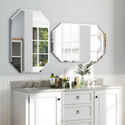 Octagonal Frameless Beveled Wall Mirror (2-Pack)