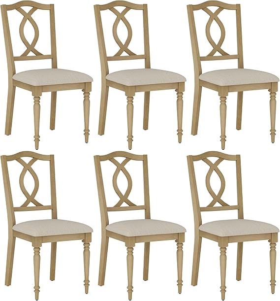 Farmhouse Upholstered Dining Chairs with Cross-Back