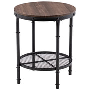 2-Tier Industrial Round End Table
