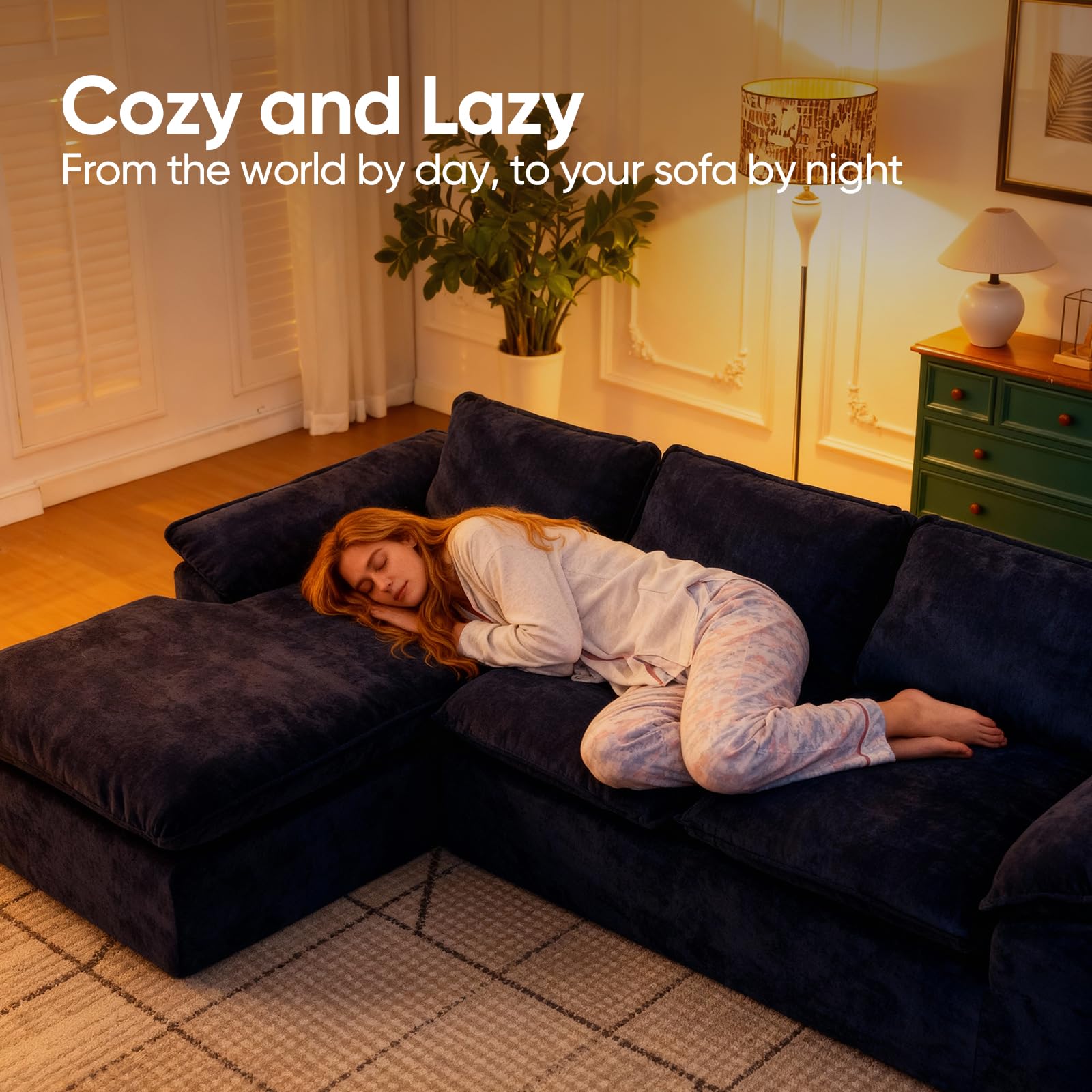 L-Shape Sectional Sofa with Oversized Chaise