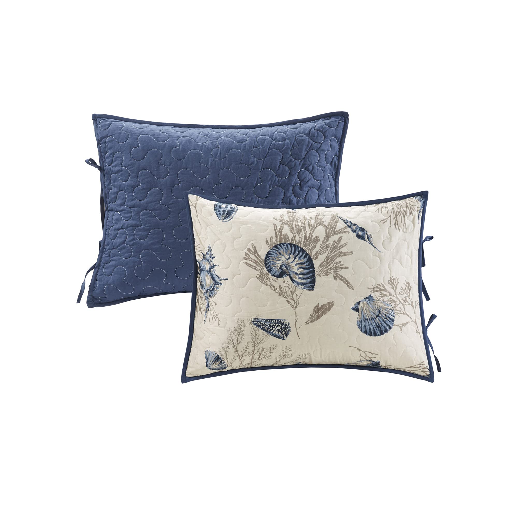 Madison Park Daybed Cover Double Sided Quilting Casual Design All Season Bedding Set with Bedskirt, Matching Shams, Decorative Pillow, 75 in x 39 in, Seashell Blue