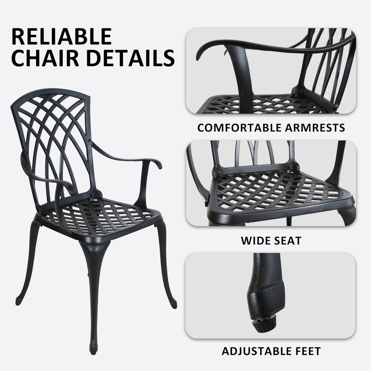 Withniture Bistro Patio Set 3 Piece,All Weather Bistro Table and Chairs Set