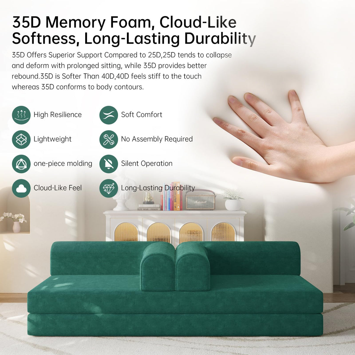 Corduroy Modular Sleeper Sofa
