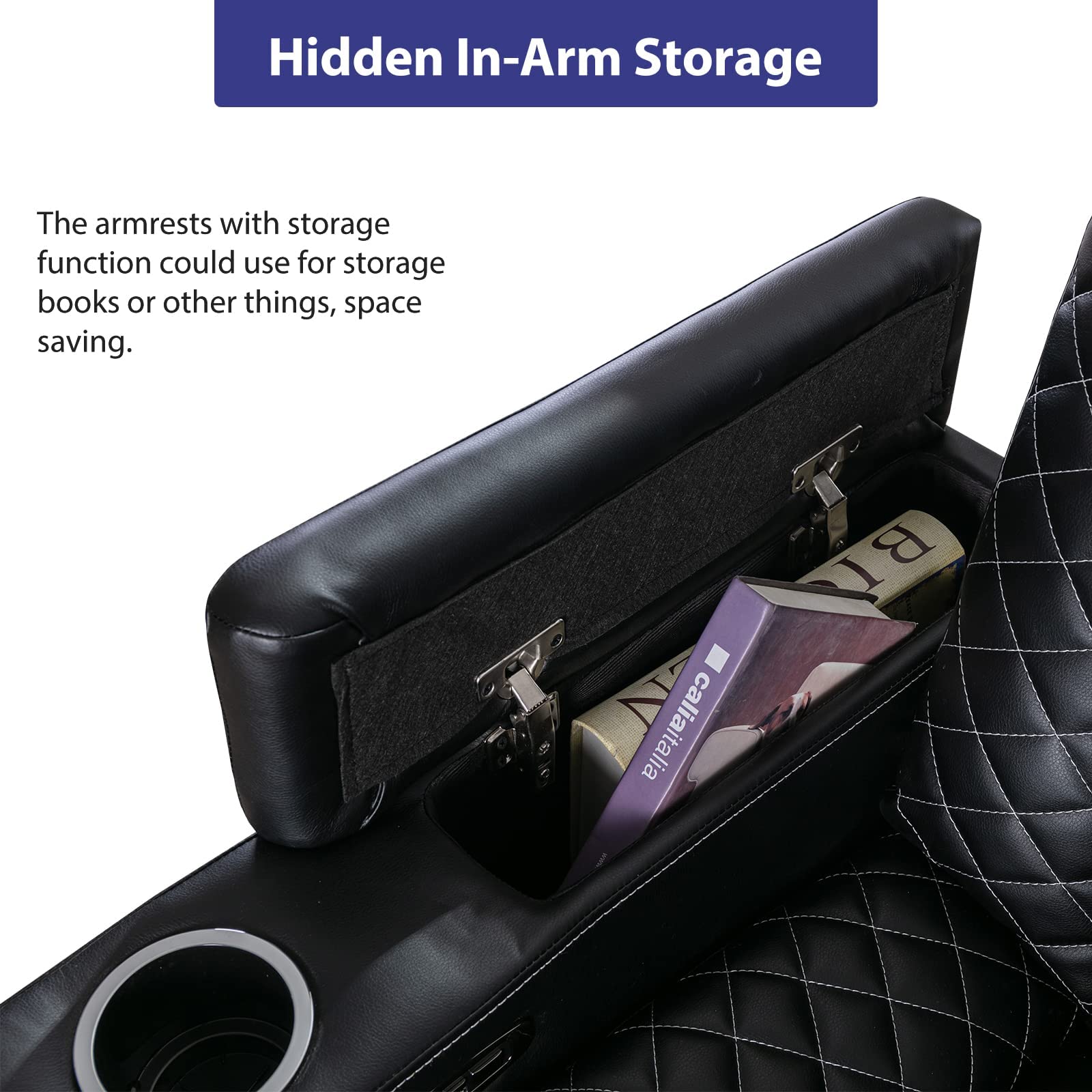 Power Recliner Chair with USB Ports, Cup Holders & Ambient Lighting