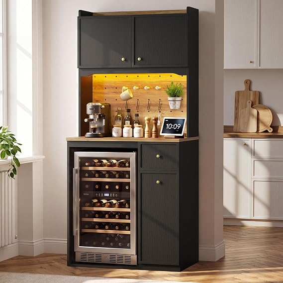 Coffee Bar Hutch with Fridge Space